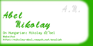 abel mikolay business card